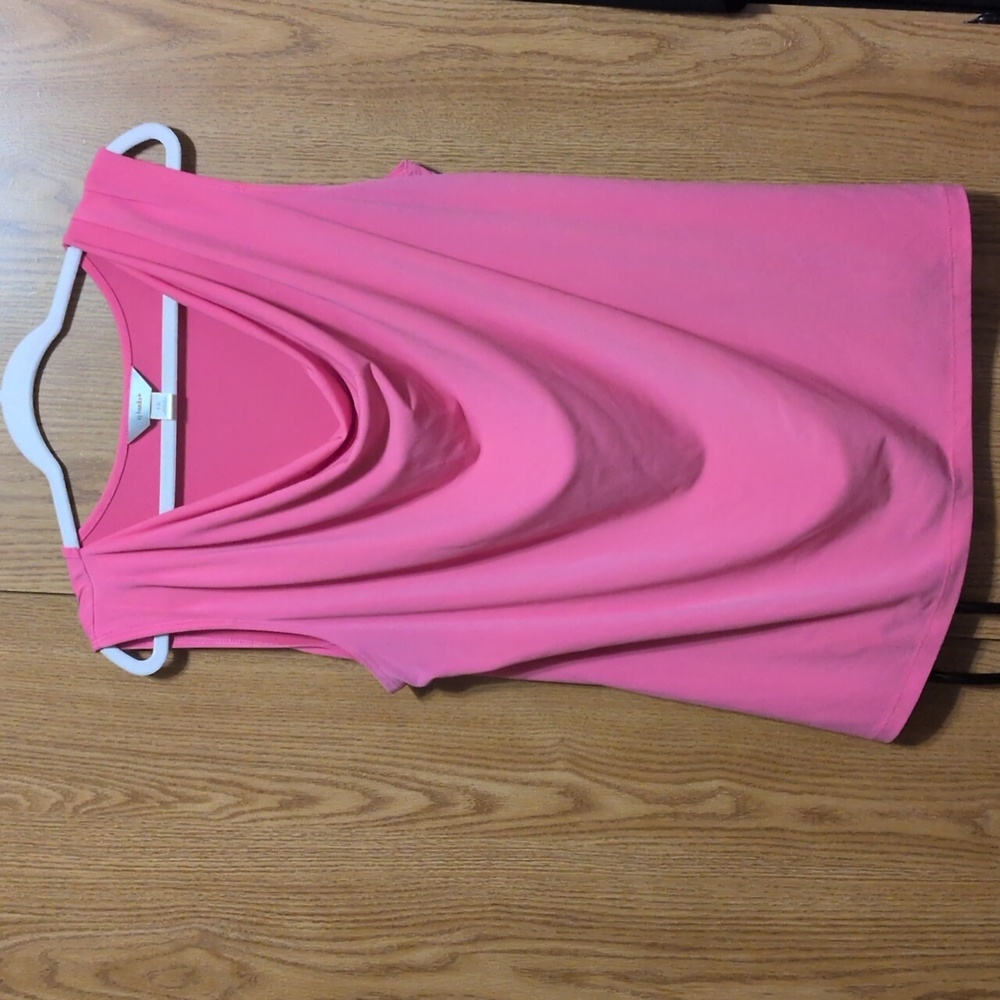Pink Sleeveless Drape Neck Top